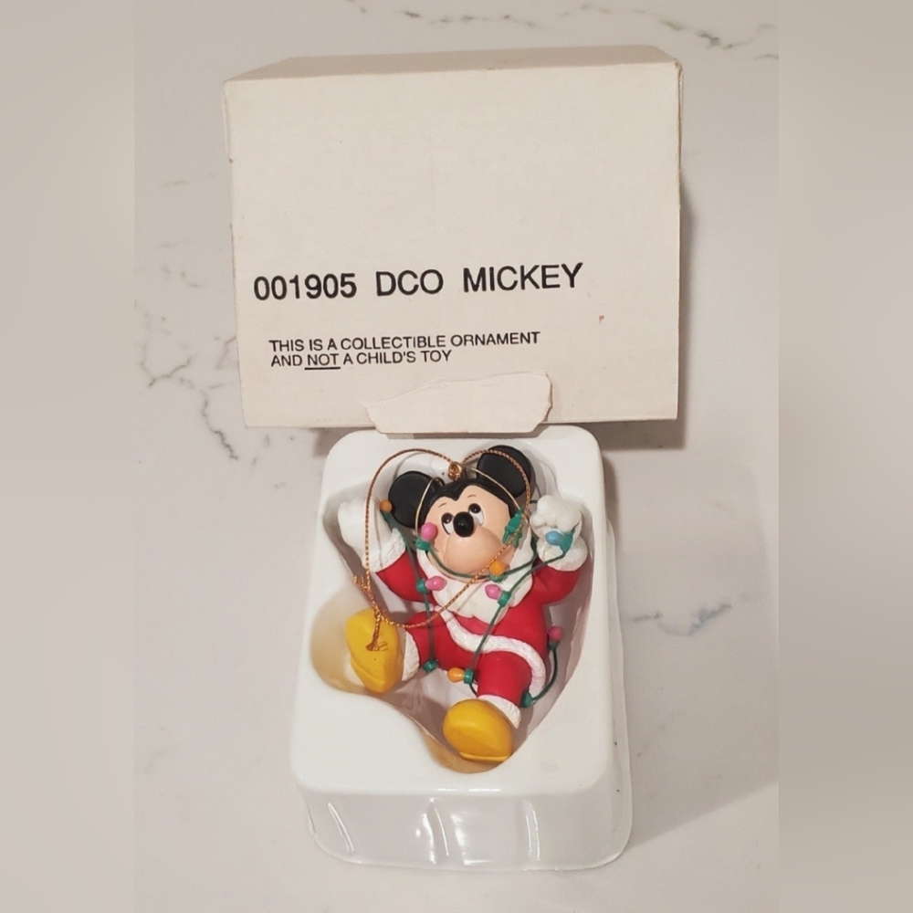 Disney Mickey Mouse Christmas Ornament 1990 Vintage DCO Rare Grolier Orginal Box